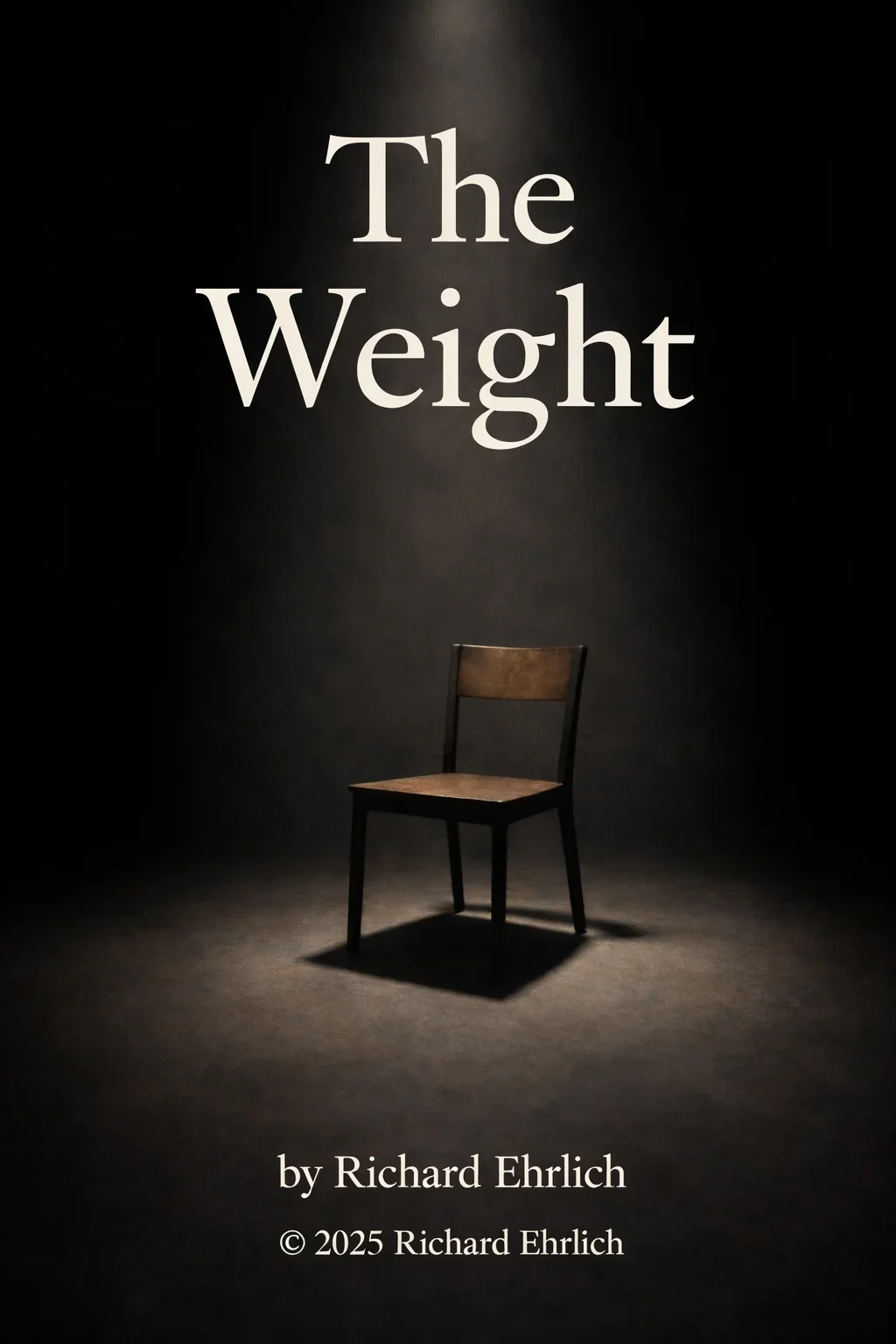The Weight - A solitary chair spotlit in darkness